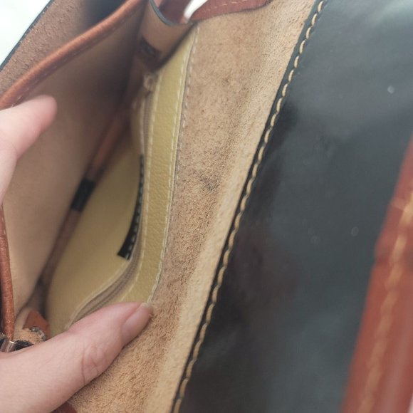 Vera Pelle Womens Black Genuine Leather Inner Pockets Crossbody Handbag - Picture 6 of 14